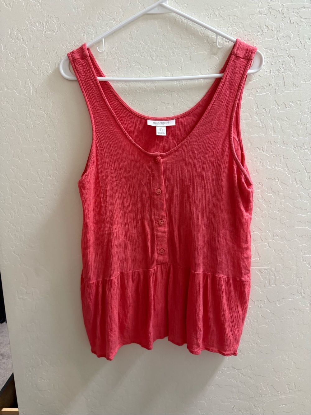 Motherhood Nursing Coral Button-Front Scoop Neck Tank